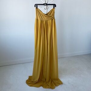 See Trendy Yellow Strapless Dress